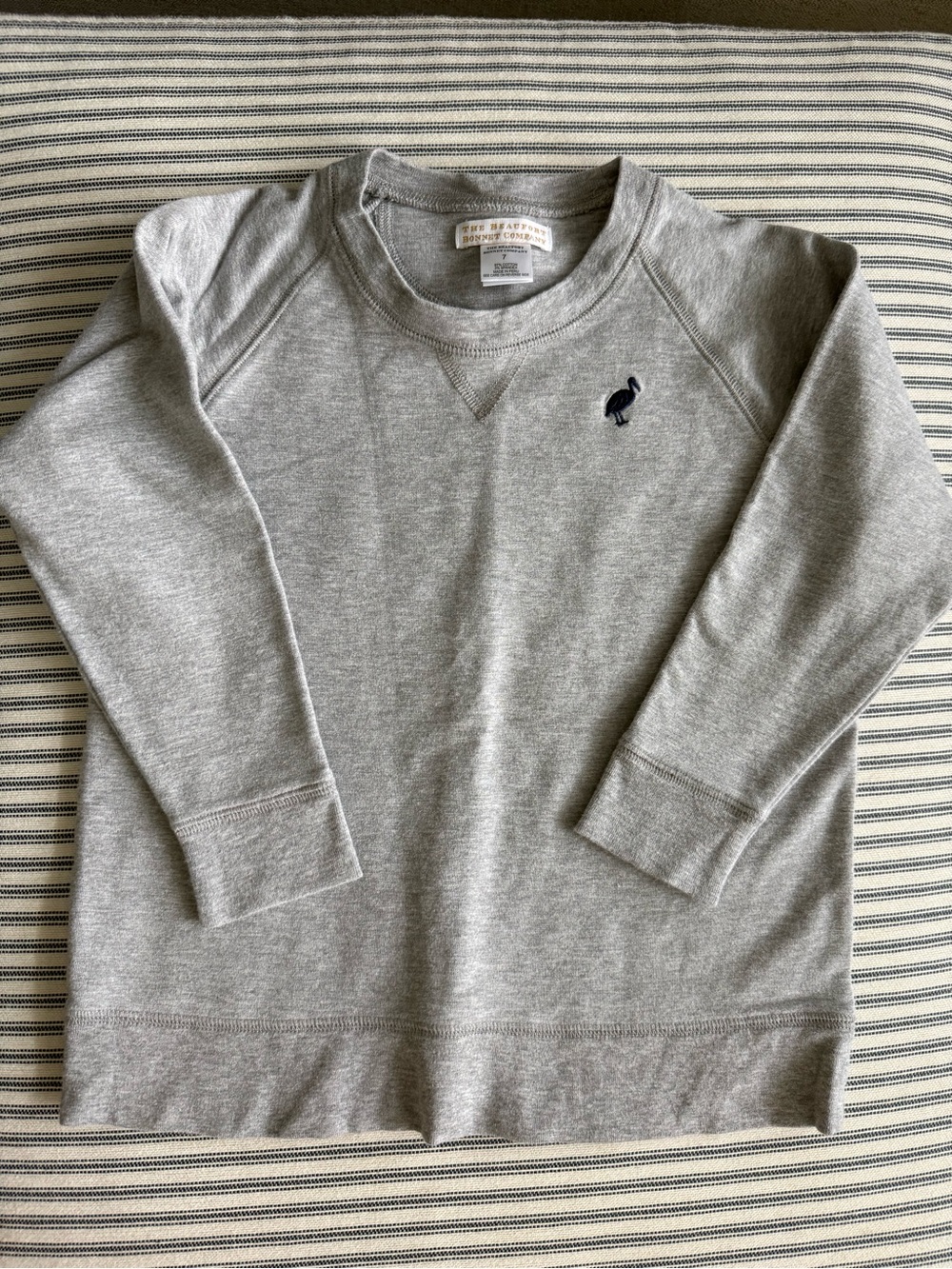 TBBC Grey Crewneck Sweatshirt with Embroidered navy pelican Logo